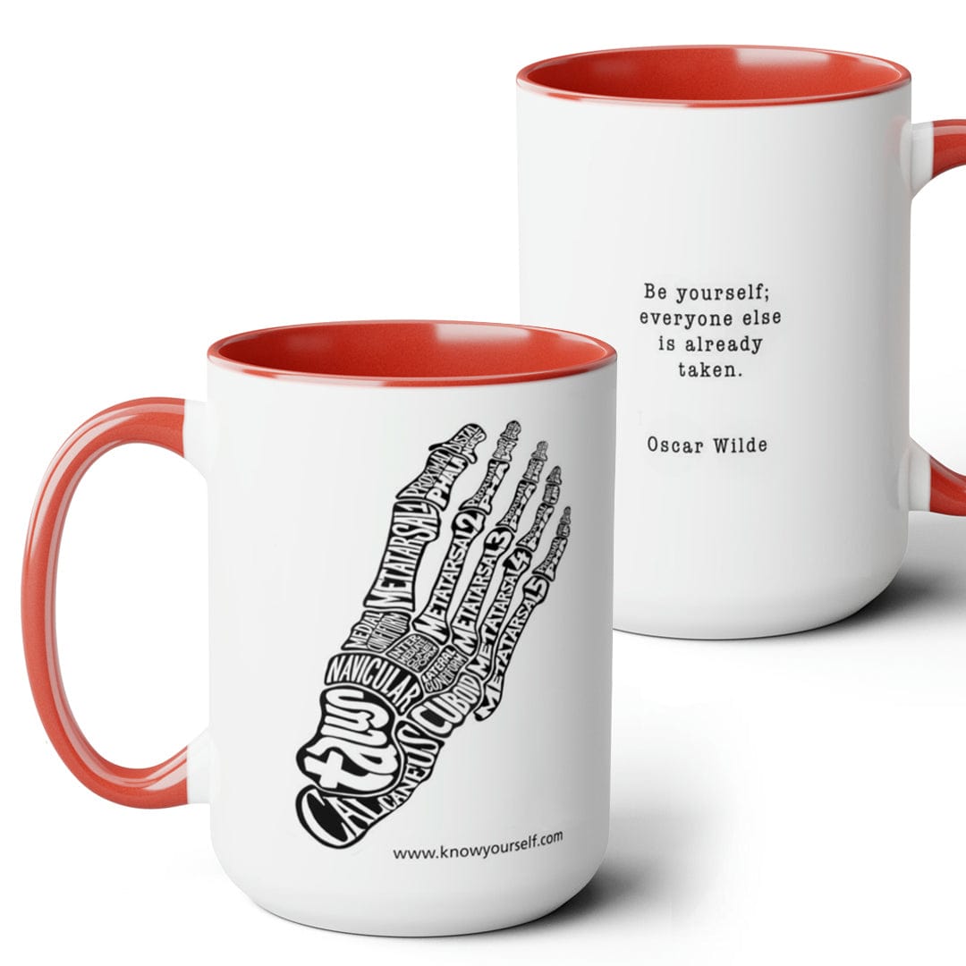 Anatomy Mug Set - Bones Of The Ear, Foot, Spine, And Ribs Red
