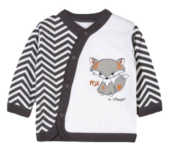 Boys Top Fox Button Down Kimono