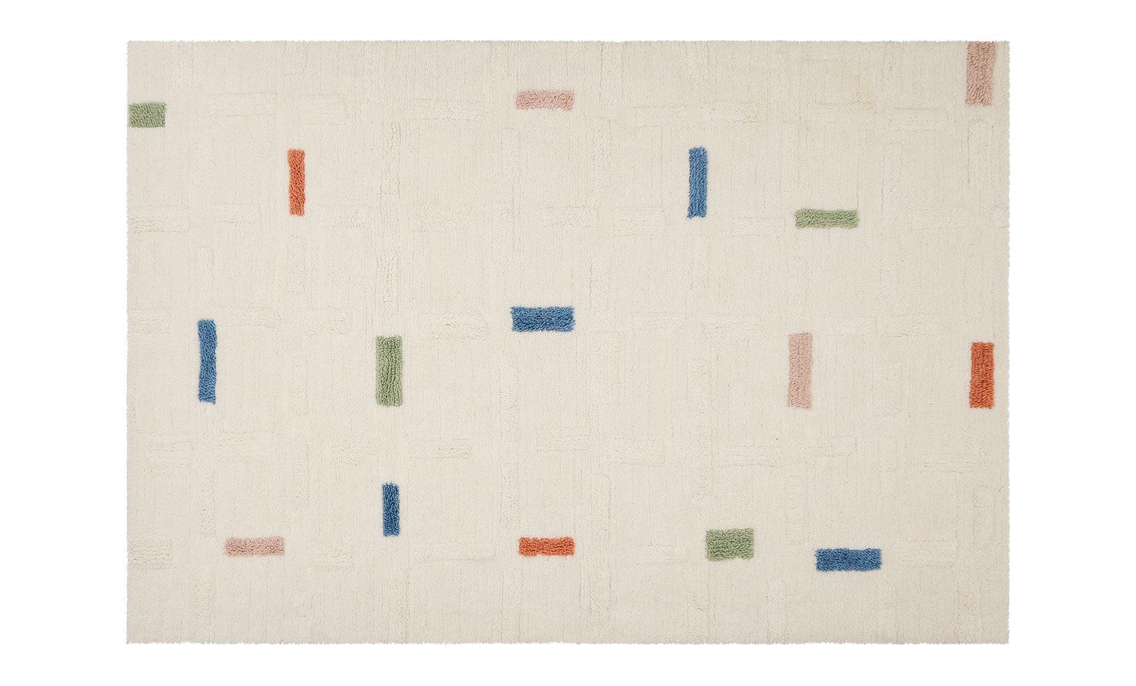 Brick Washable Wool Area Rug