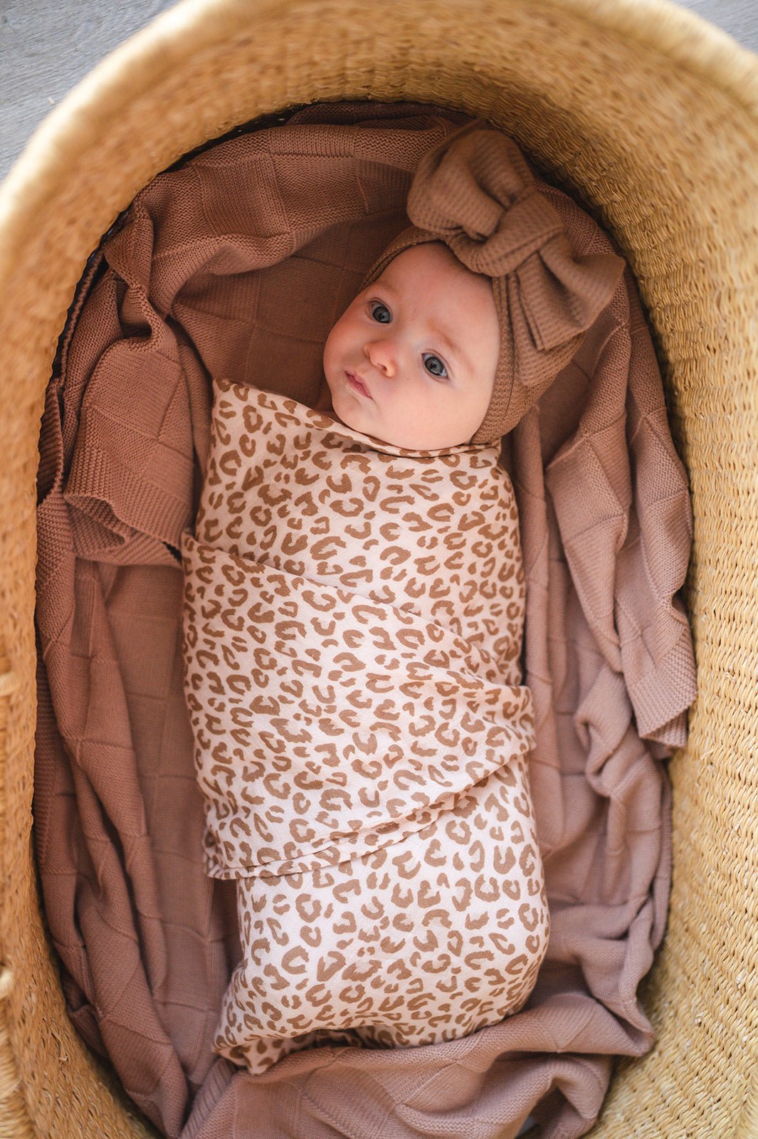 Muslin Swaddle Blanket - Brown Leopard