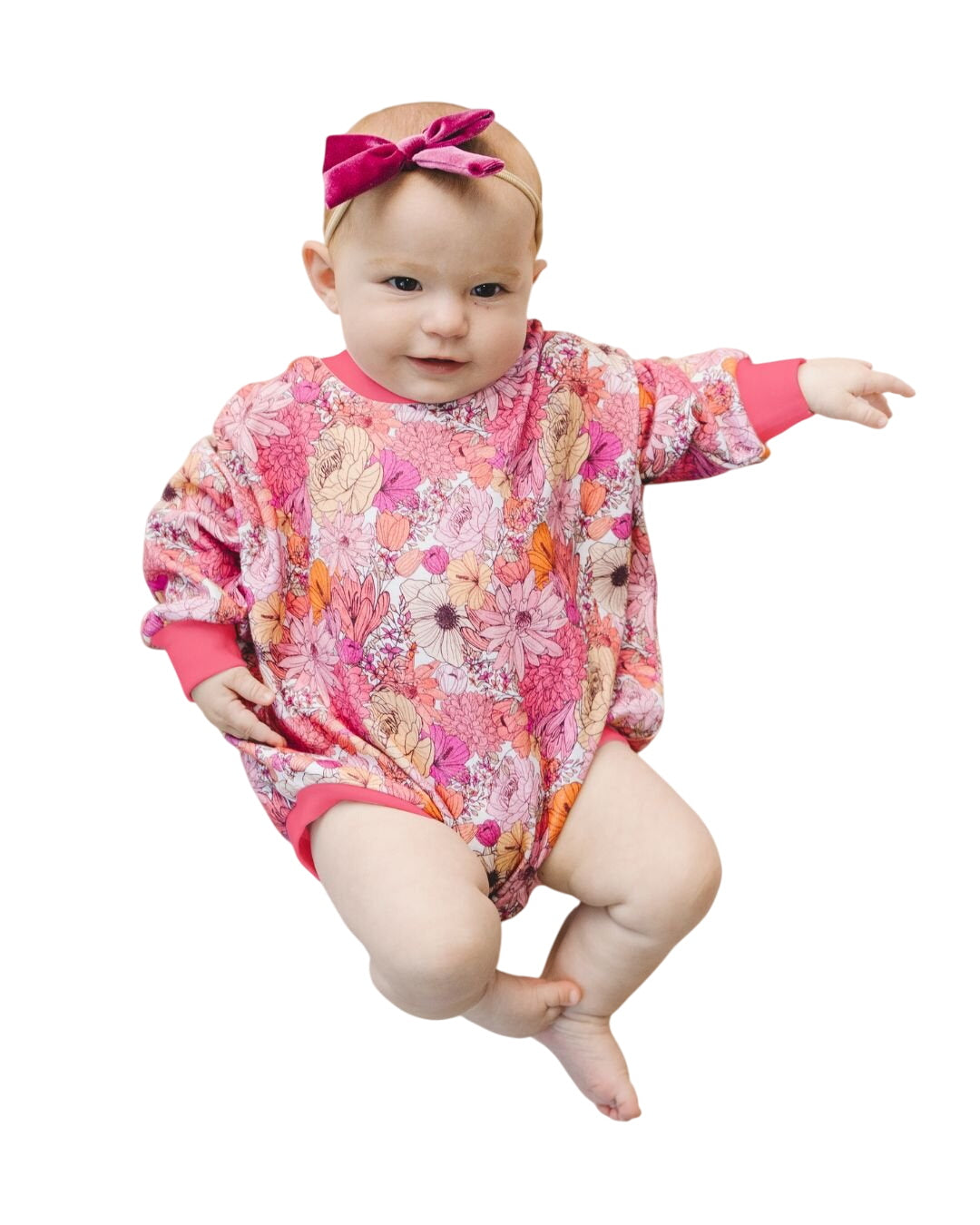Bubble Romper | Pink Flowers