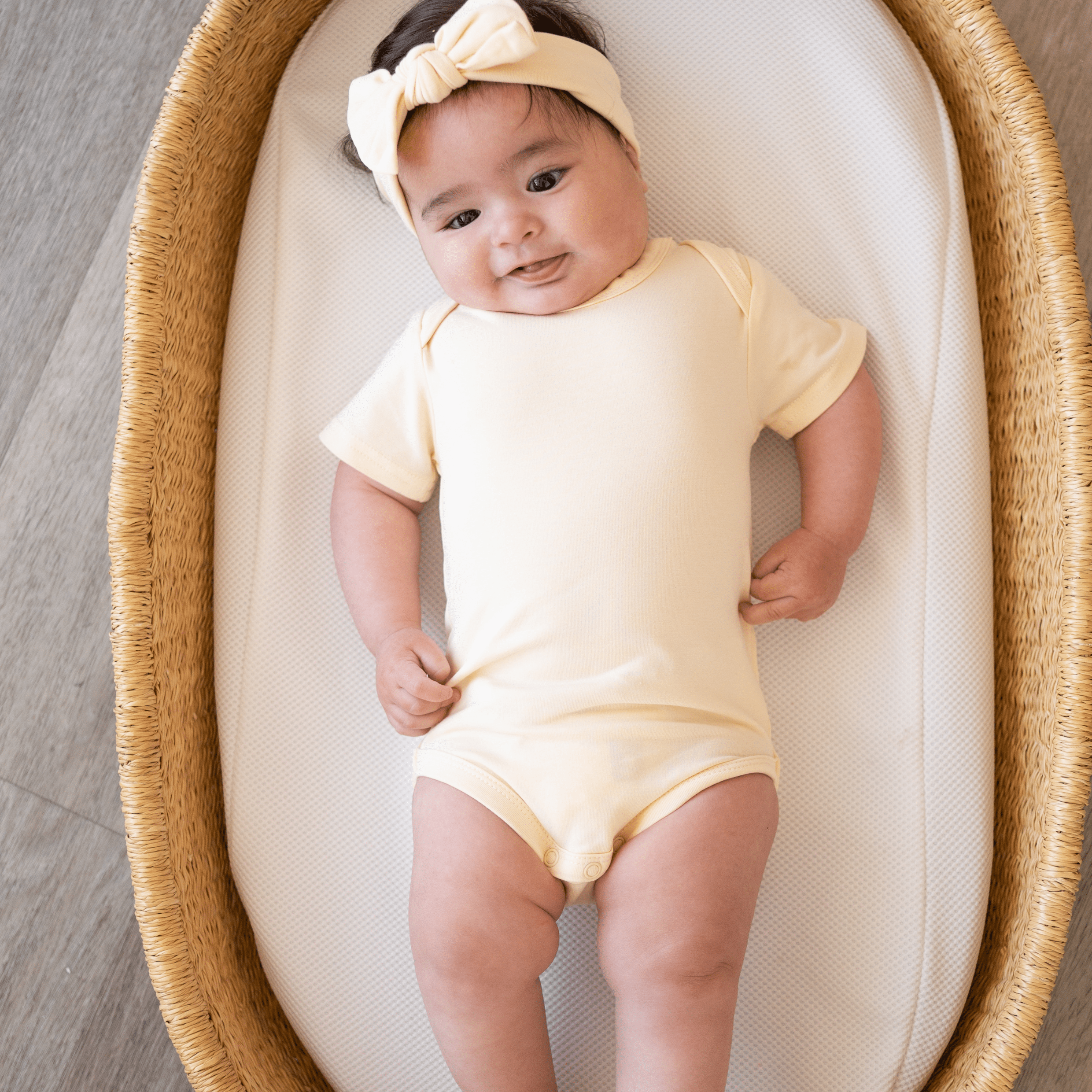 Organic Cotton Short Sleeve Bodysuit – Lemonade Yellow