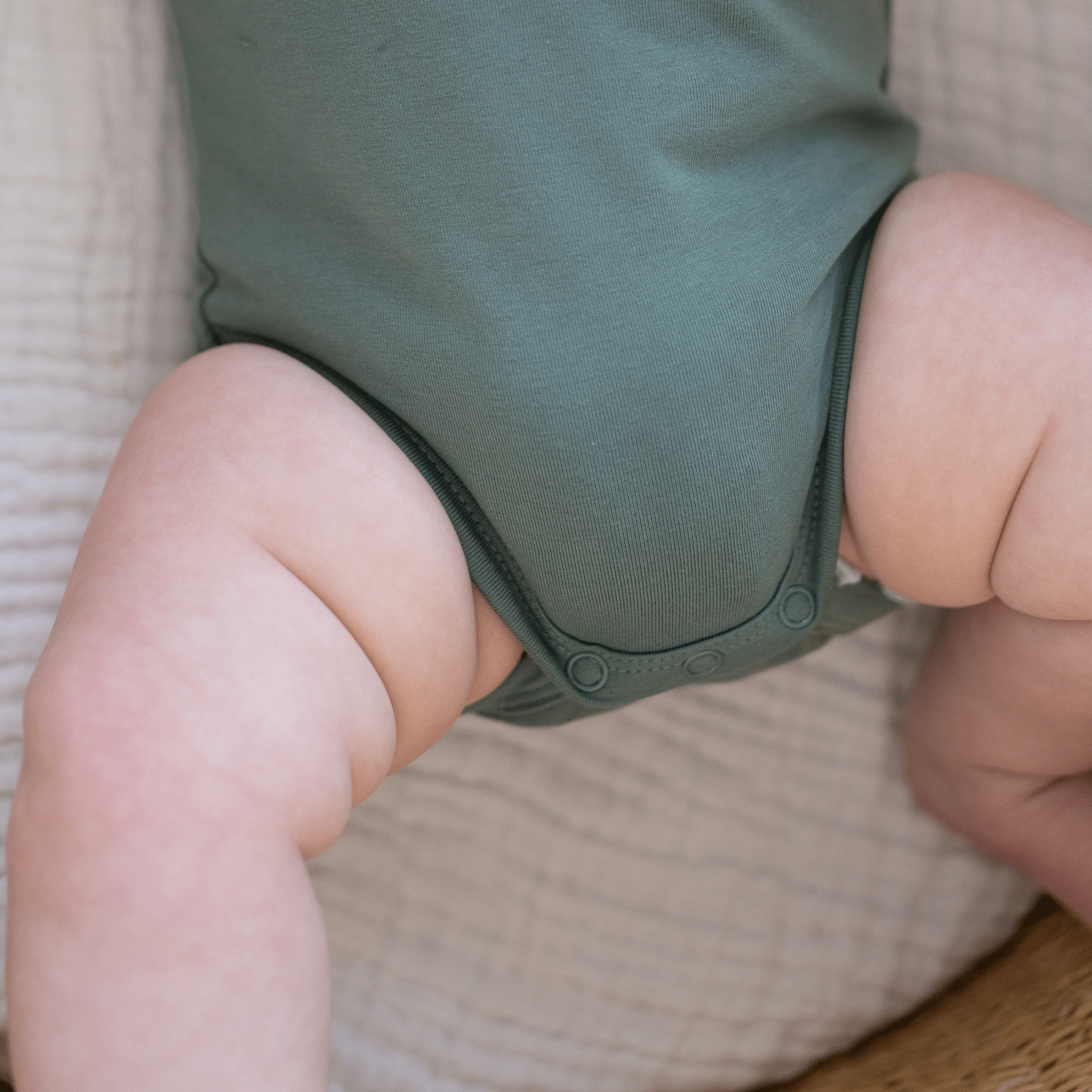 Organic Cotton Short Sleeve Bodysuit – Basil Green