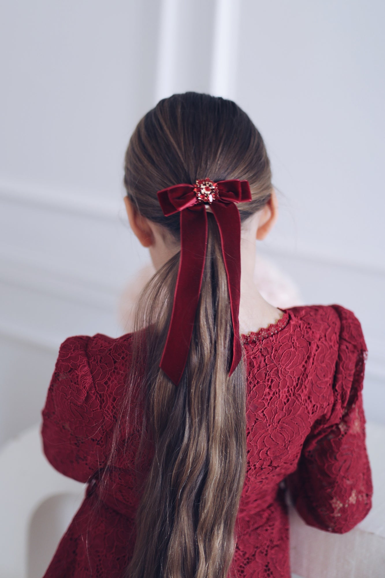 Alessia Hair Clip In Burgundy