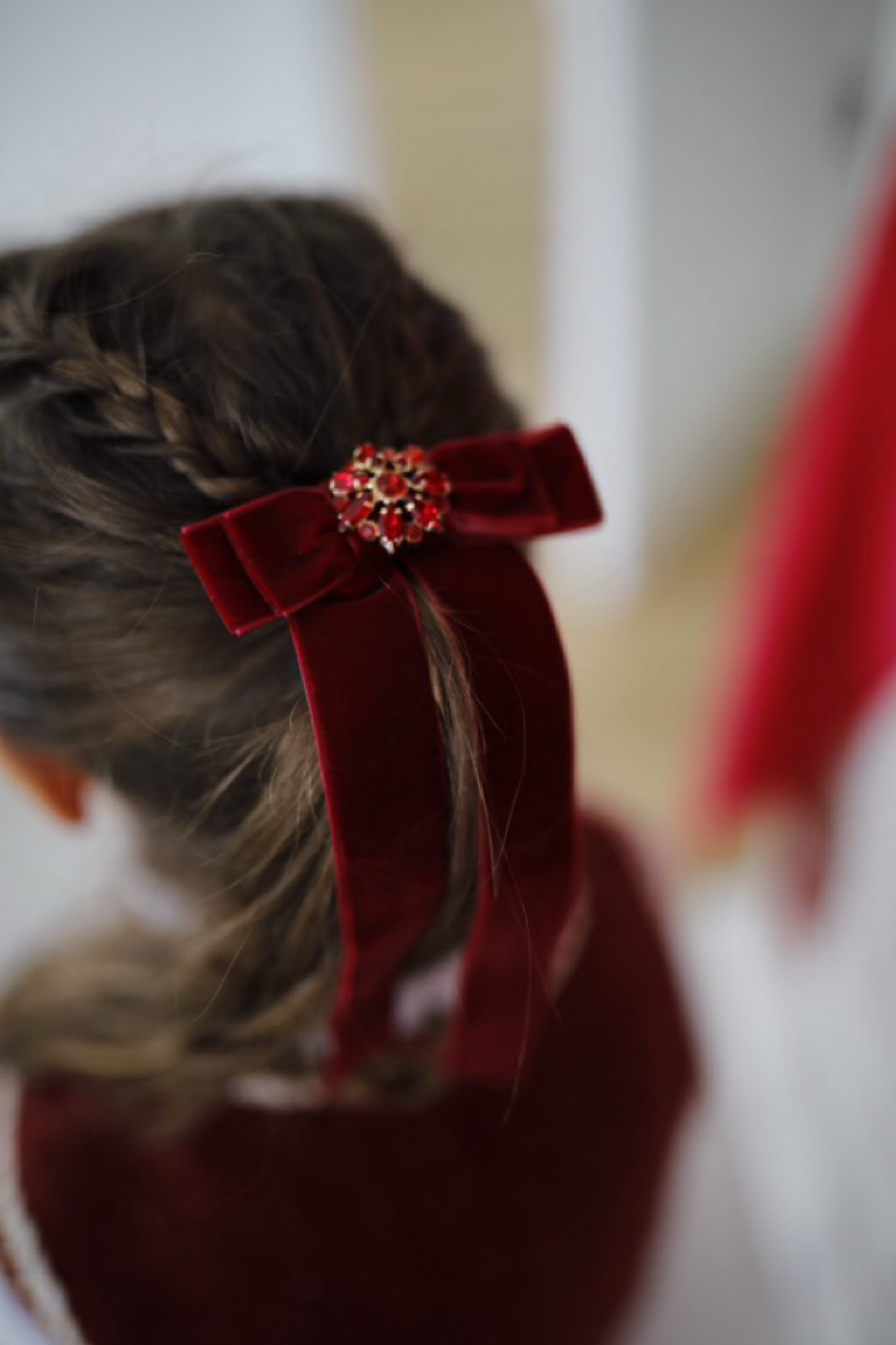 Alessia Hair Clip In Burgundy