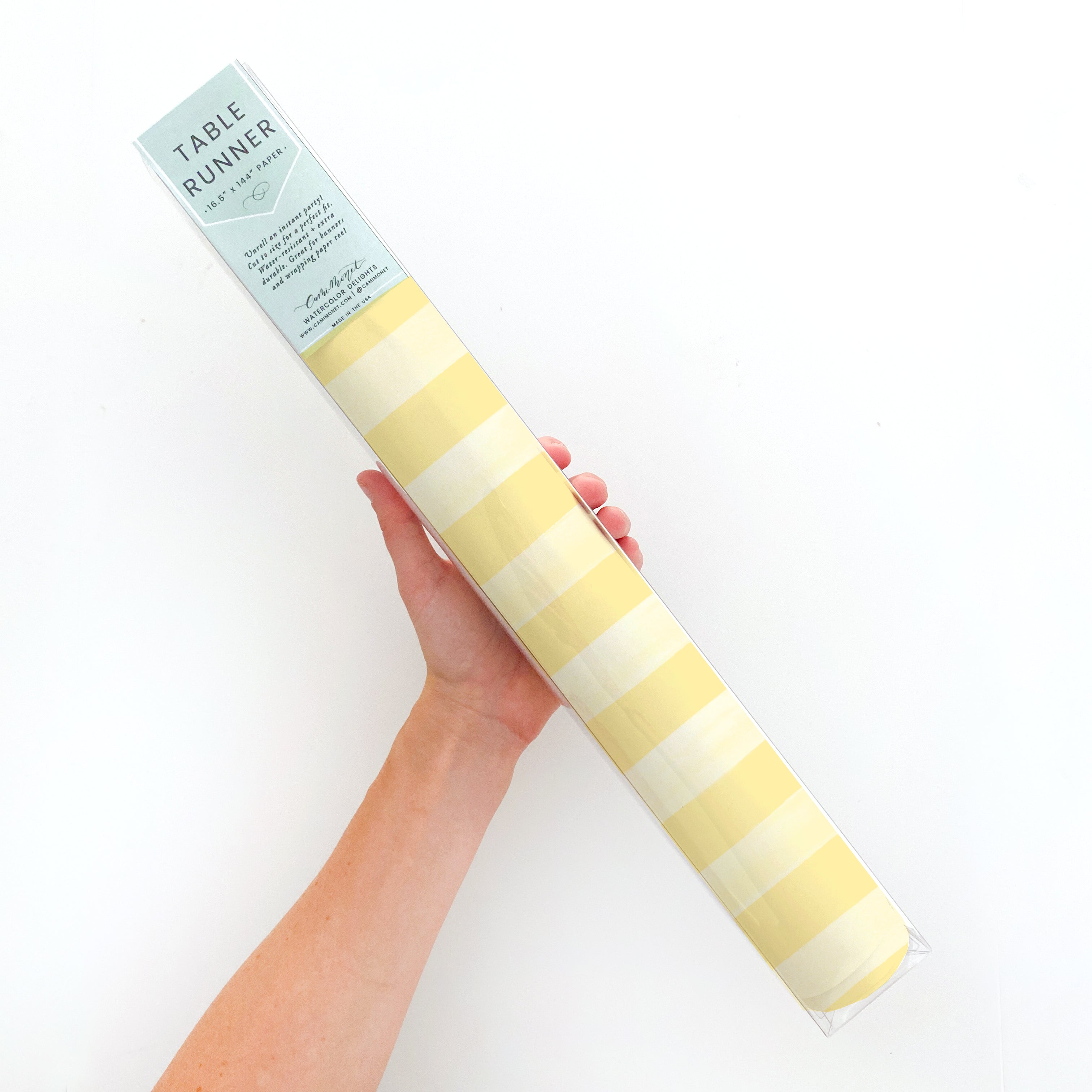 Butter Yellow Stripe Table Runner