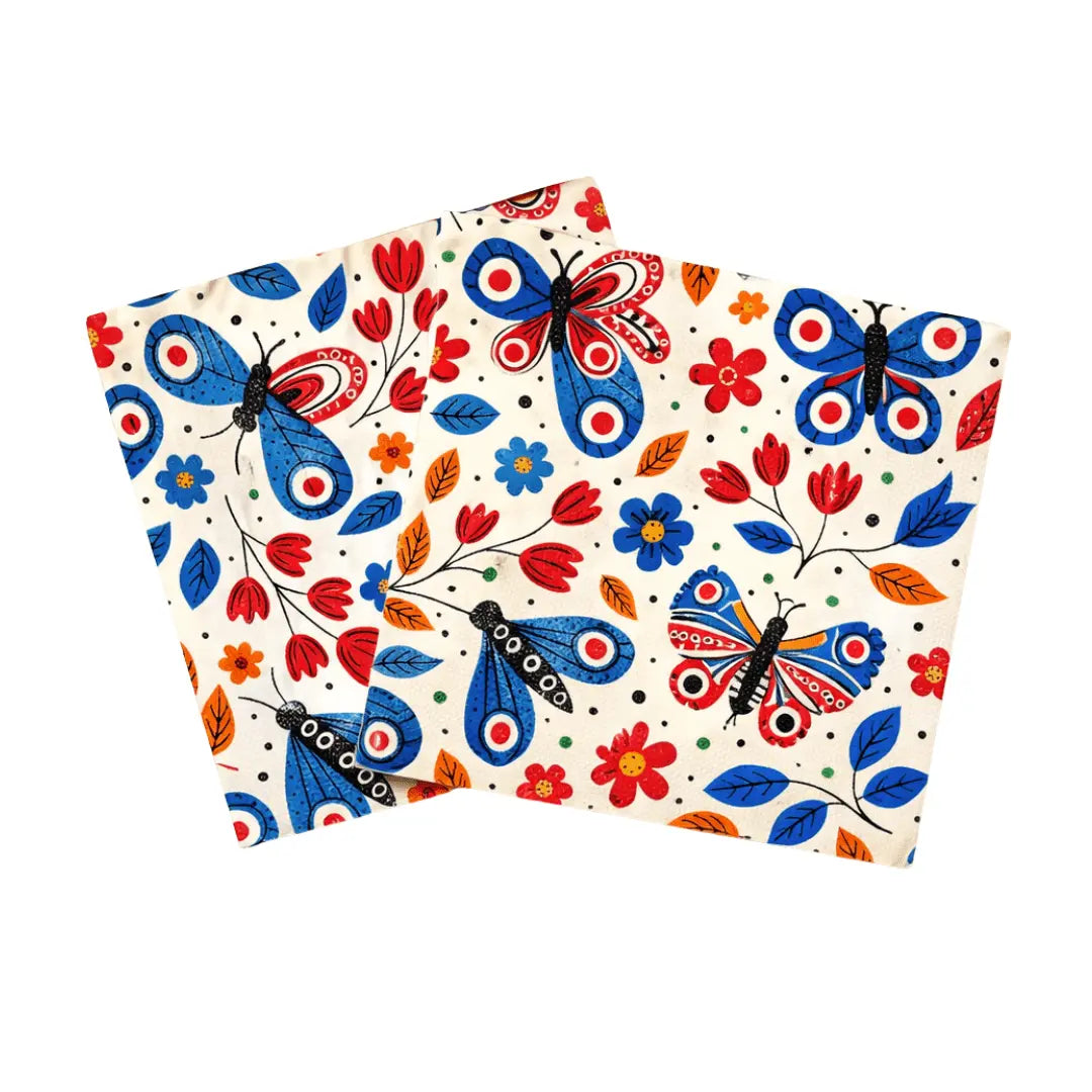 Buttefly Napkins Large, Set Of 8
