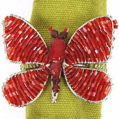 Butterfly Napkin Ring Red And Orange