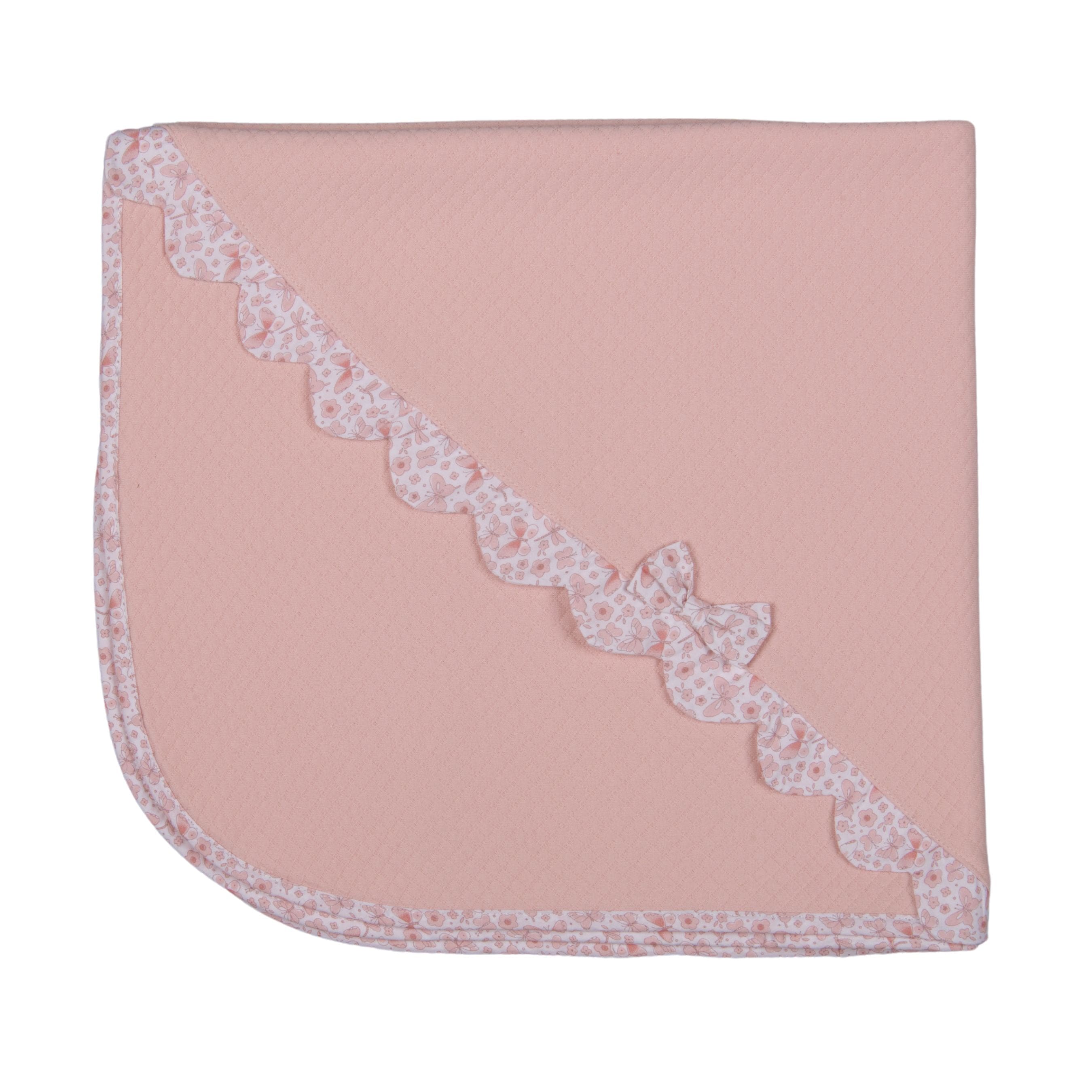 Butterfly | Girls Pink Quilted Cotton Blanket (80cm)