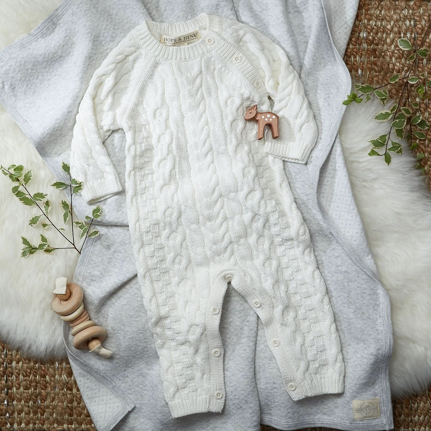 Organic Cable Knit Sweater Romper