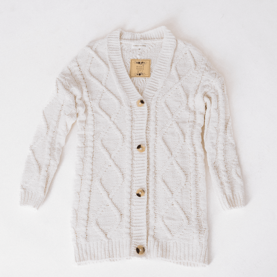 Ivory Cable Knit Cardigan- Women