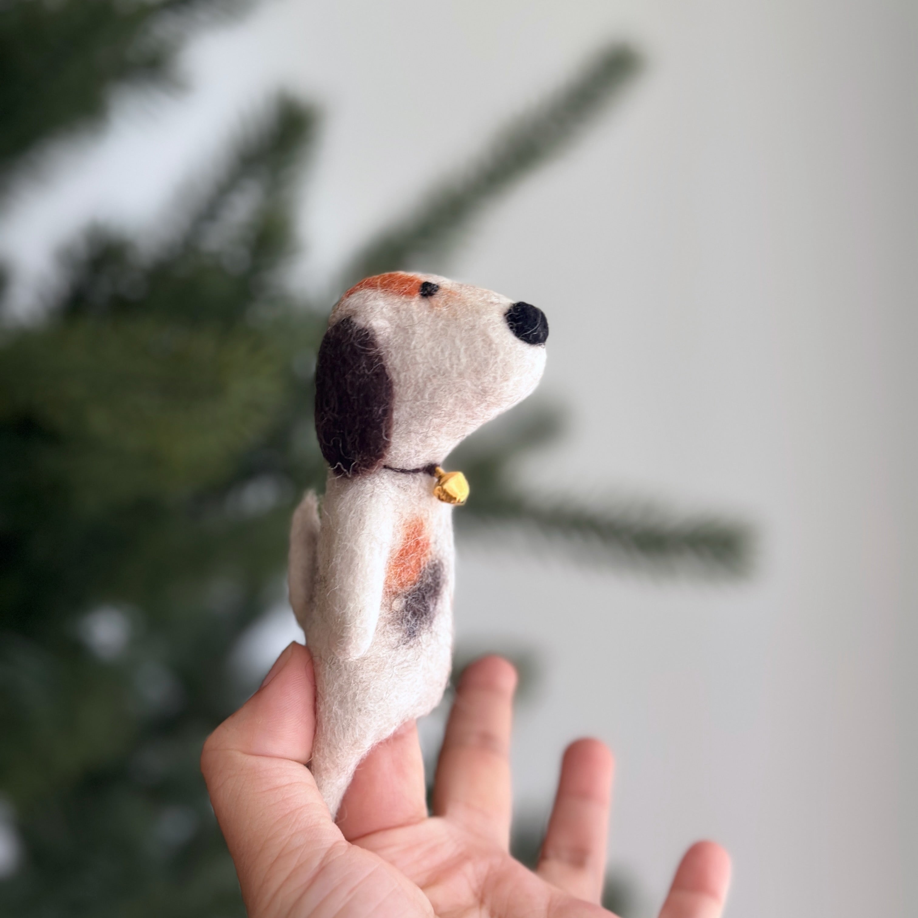 Calico Dog Finger Puppet