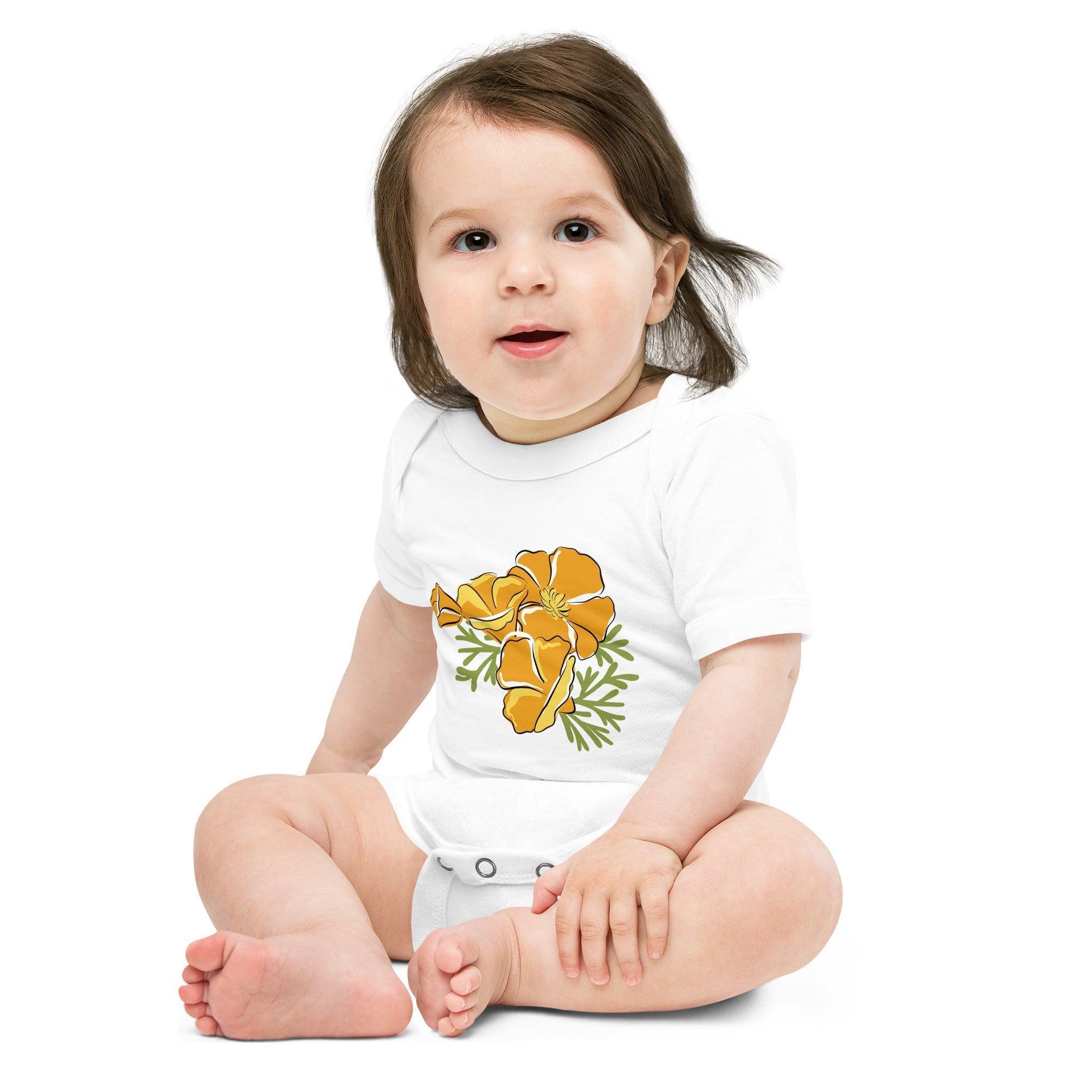 California Golden Poppy Baby Short Sleeve Onesie