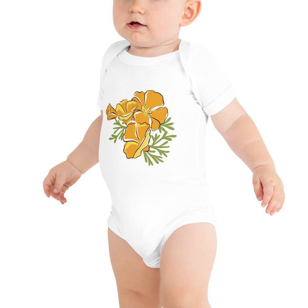 California Golden Poppy Baby Short Sleeve Onesie
