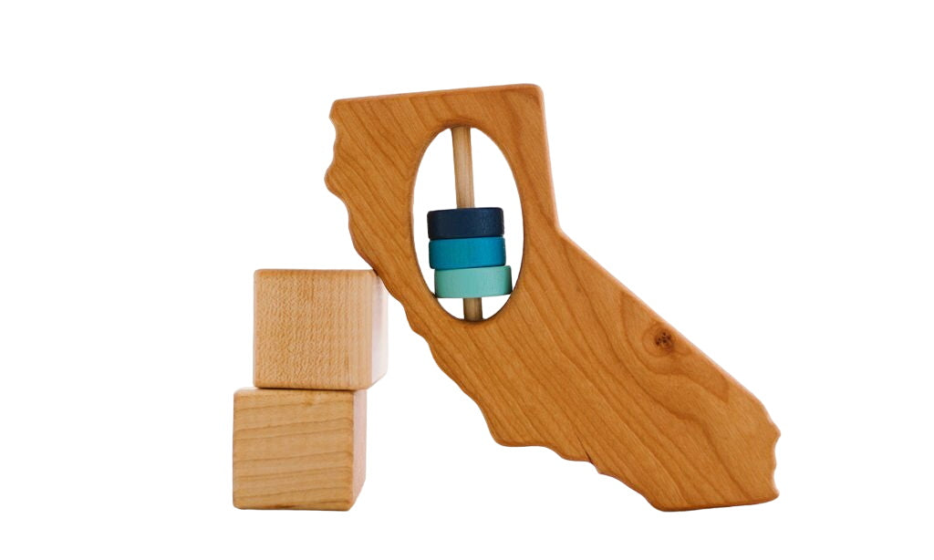 California State Wooden Baby Rattleā¢