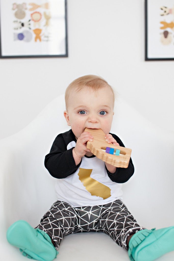 California State Wooden Baby Rattleā¢