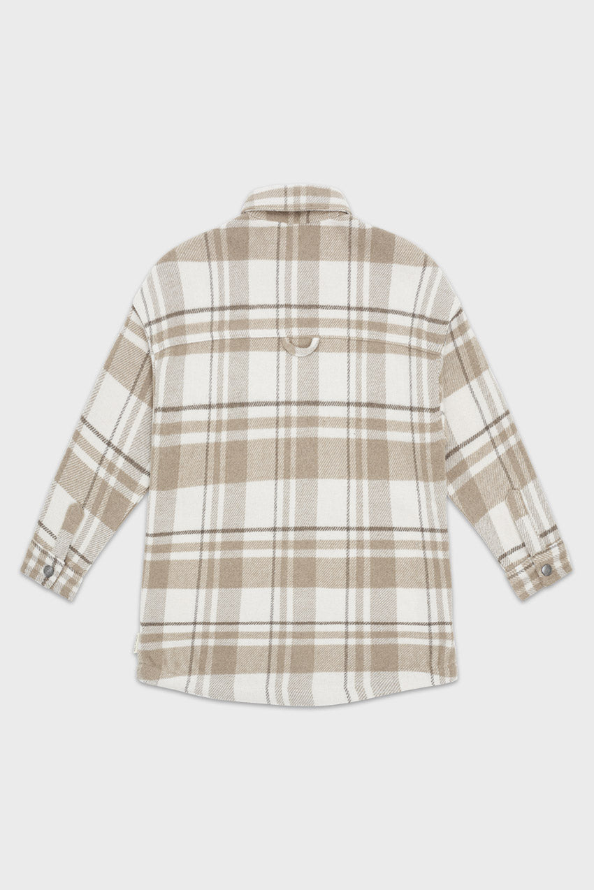 Elongated Oversized Plaid Shirt Jacket