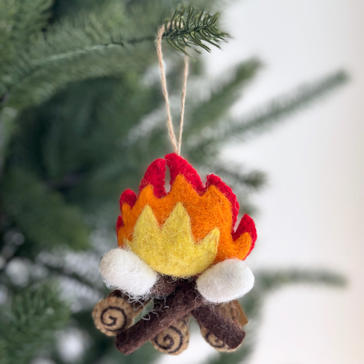 Campfire With Marshmallow Ornament