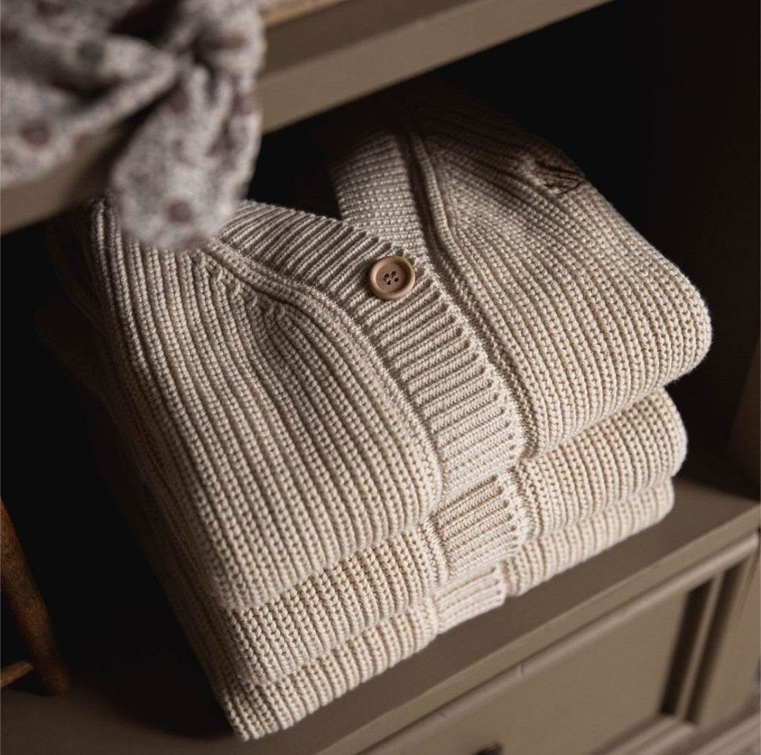 The Chunky Knit Cardigan - Olive Moss
