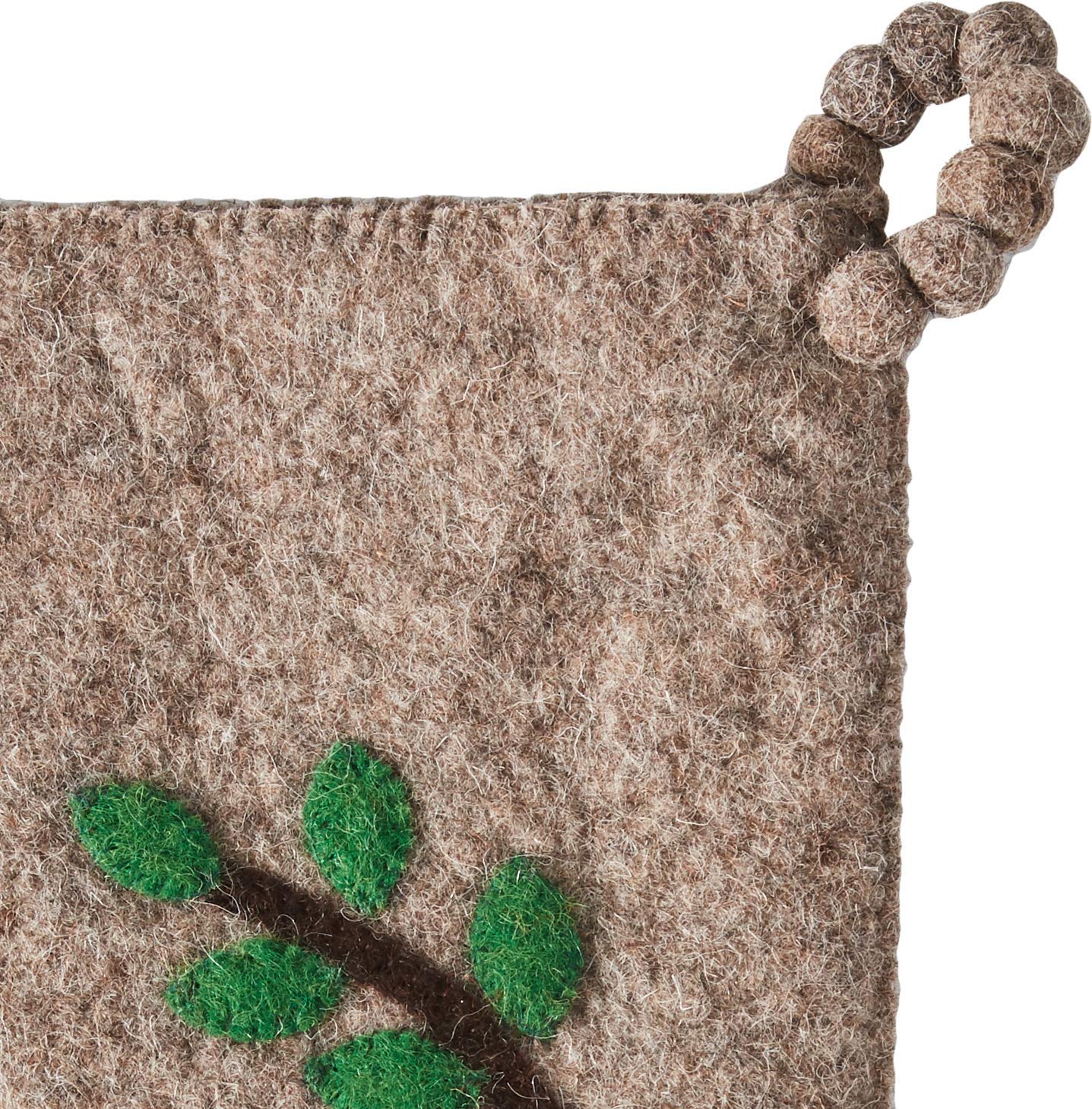 Cardinal Christmas Stocking Hand Felted Wool Gray