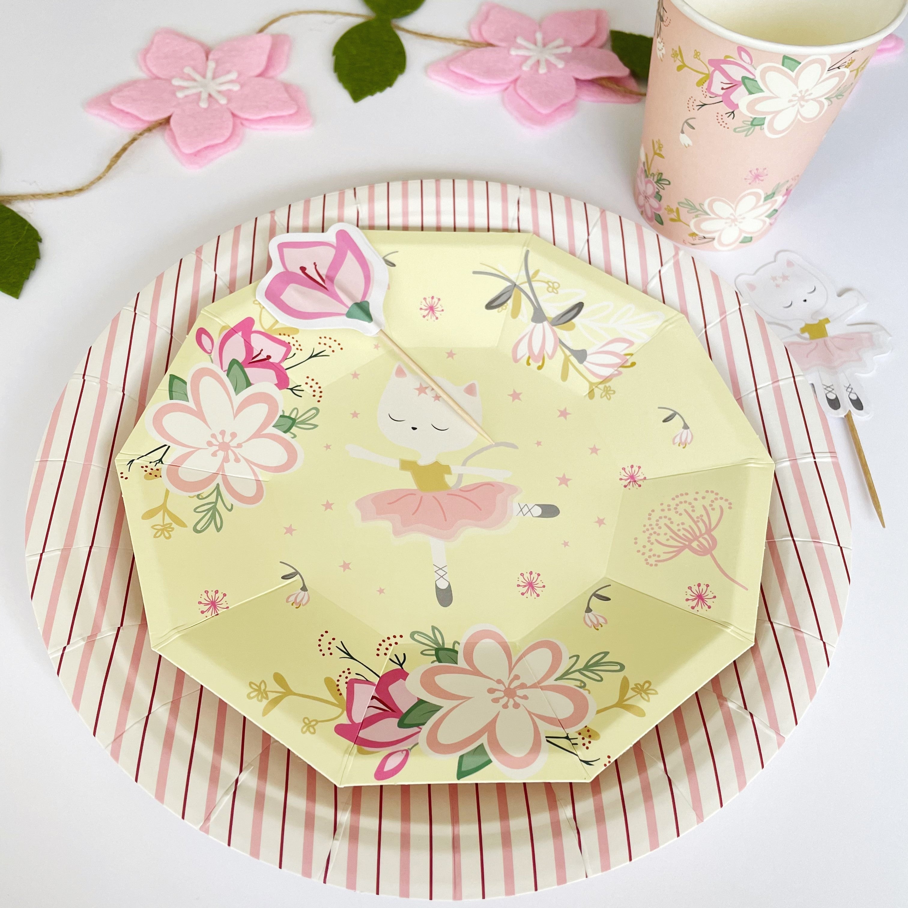 Cat Ballerina Small Plates (set Of 8)