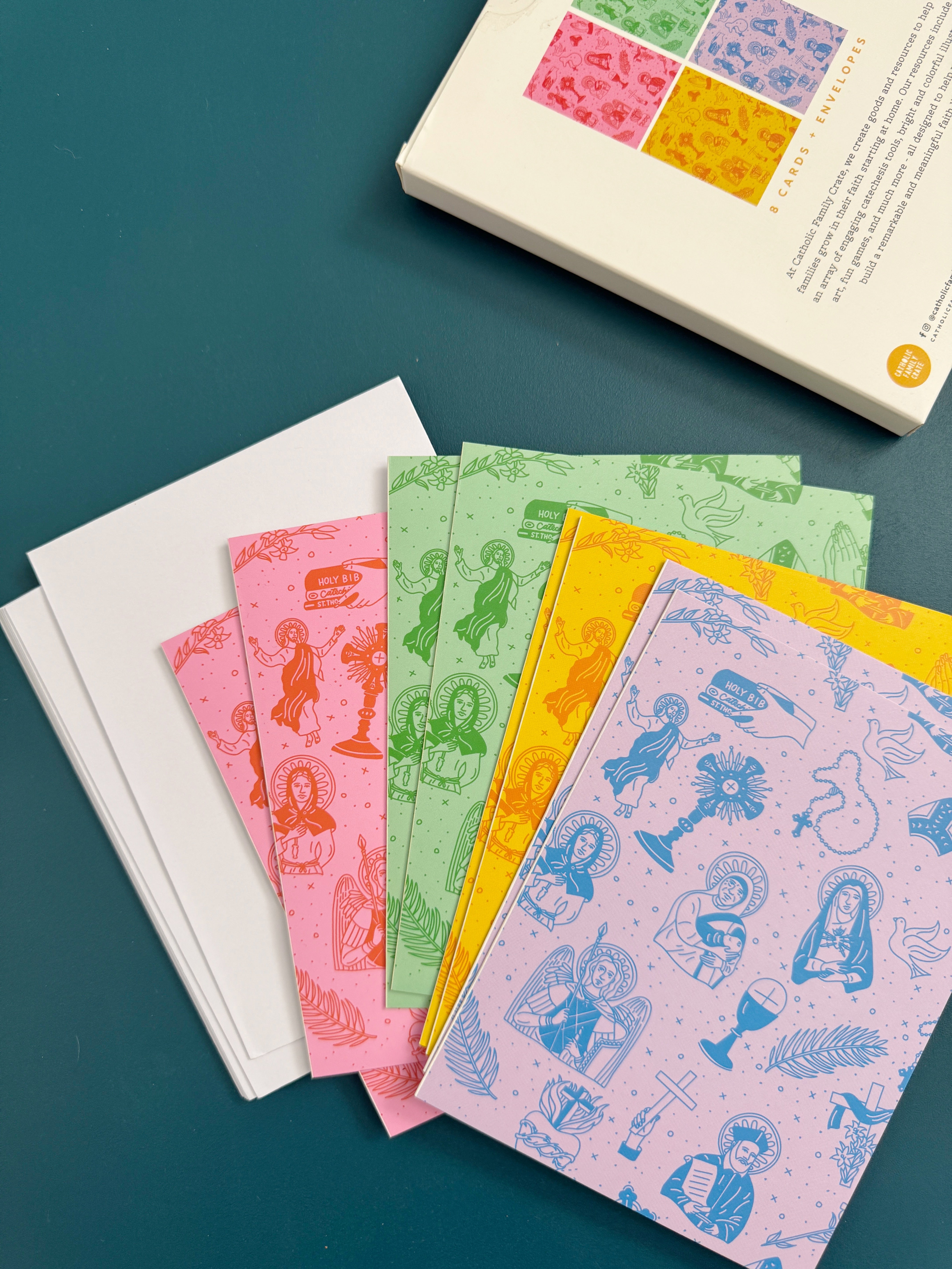 Catholic Pattern Greeting Cards (set Of 8)