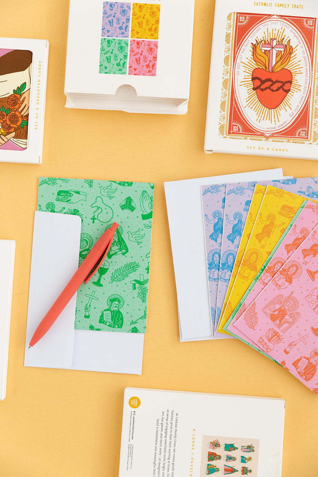 Catholic Pattern Greeting Cards (set Of 8)