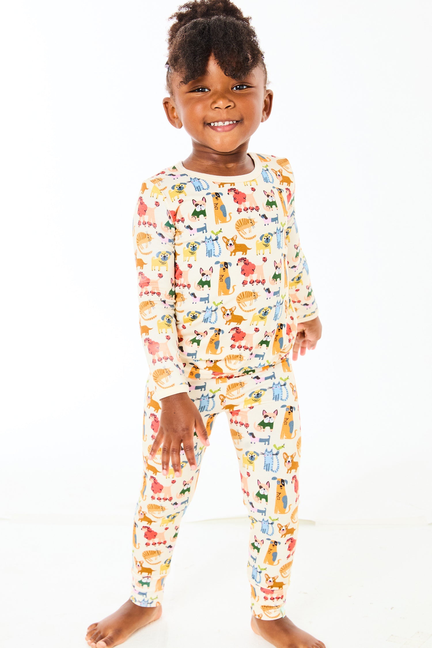 Long Sleeve Pajama Set - Cats + Dogs