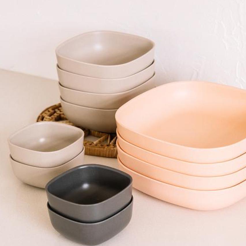 Bamboo Cereal Bowl - 4 Piece Set - Stone