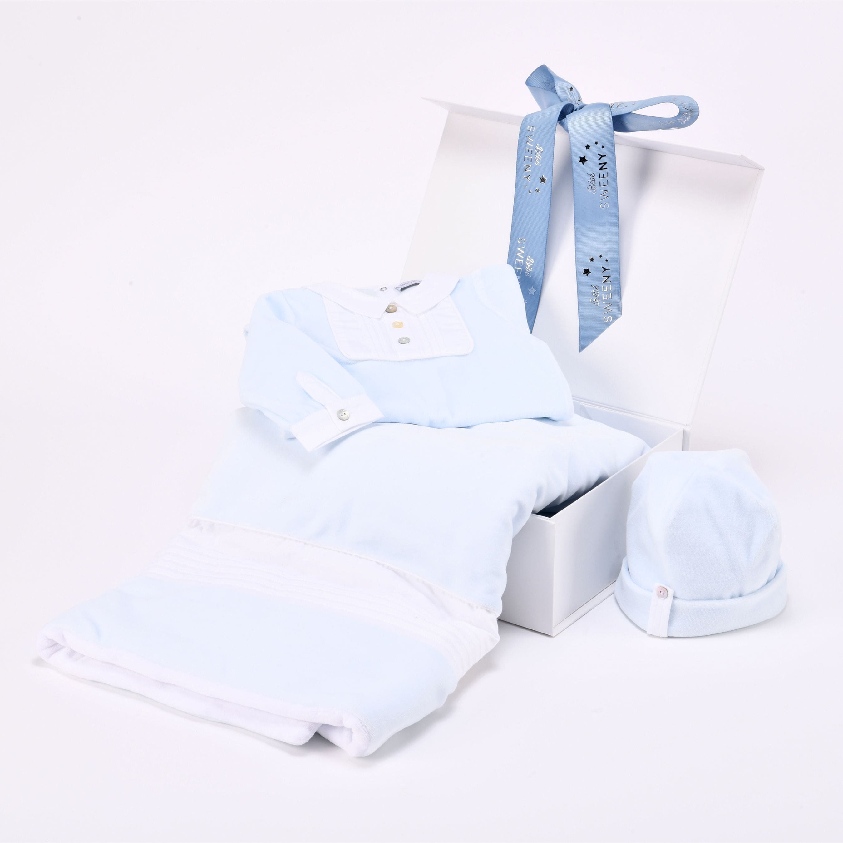 Charles | Baby Boy Gift Box (3) | Pale Blue Babysuit Set