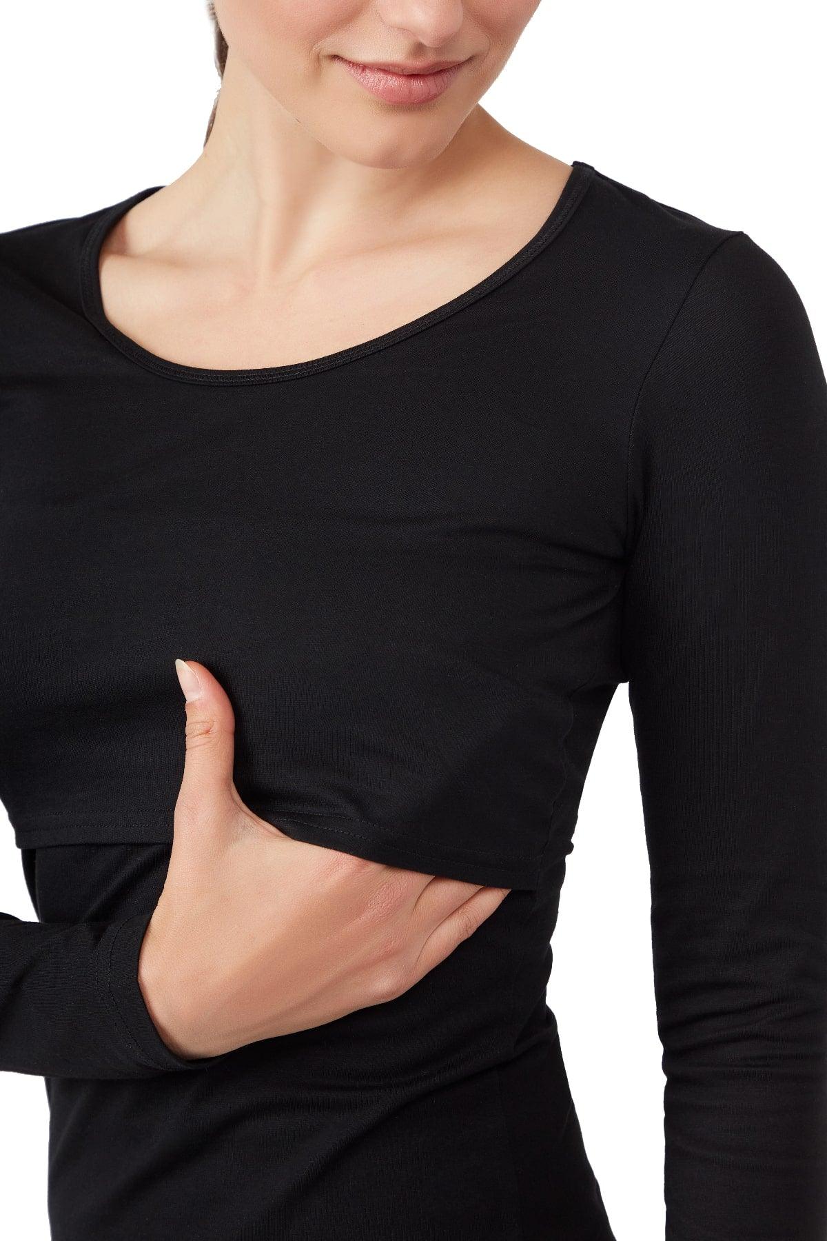 Charlotte Long Sleeves Round Neck Nursing Top
