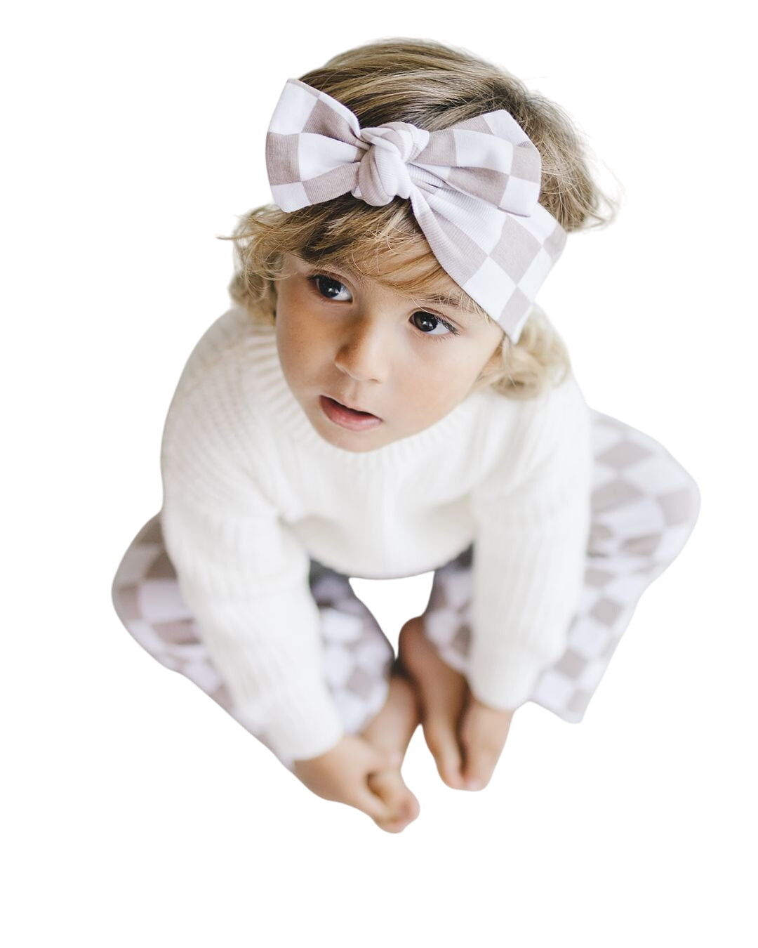 Checkered Headband | Latte