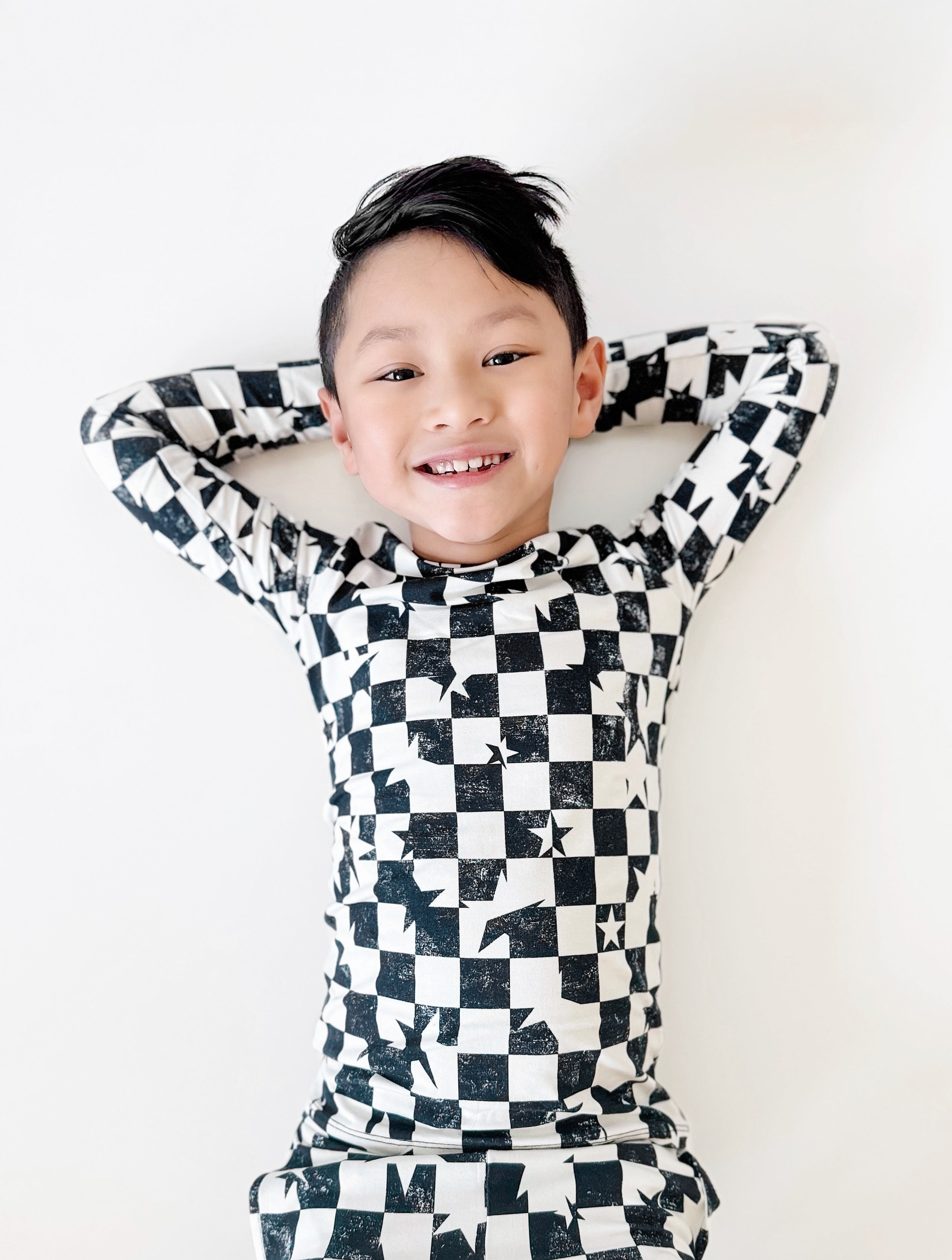 Black & White Checkered Star Two-piece Set