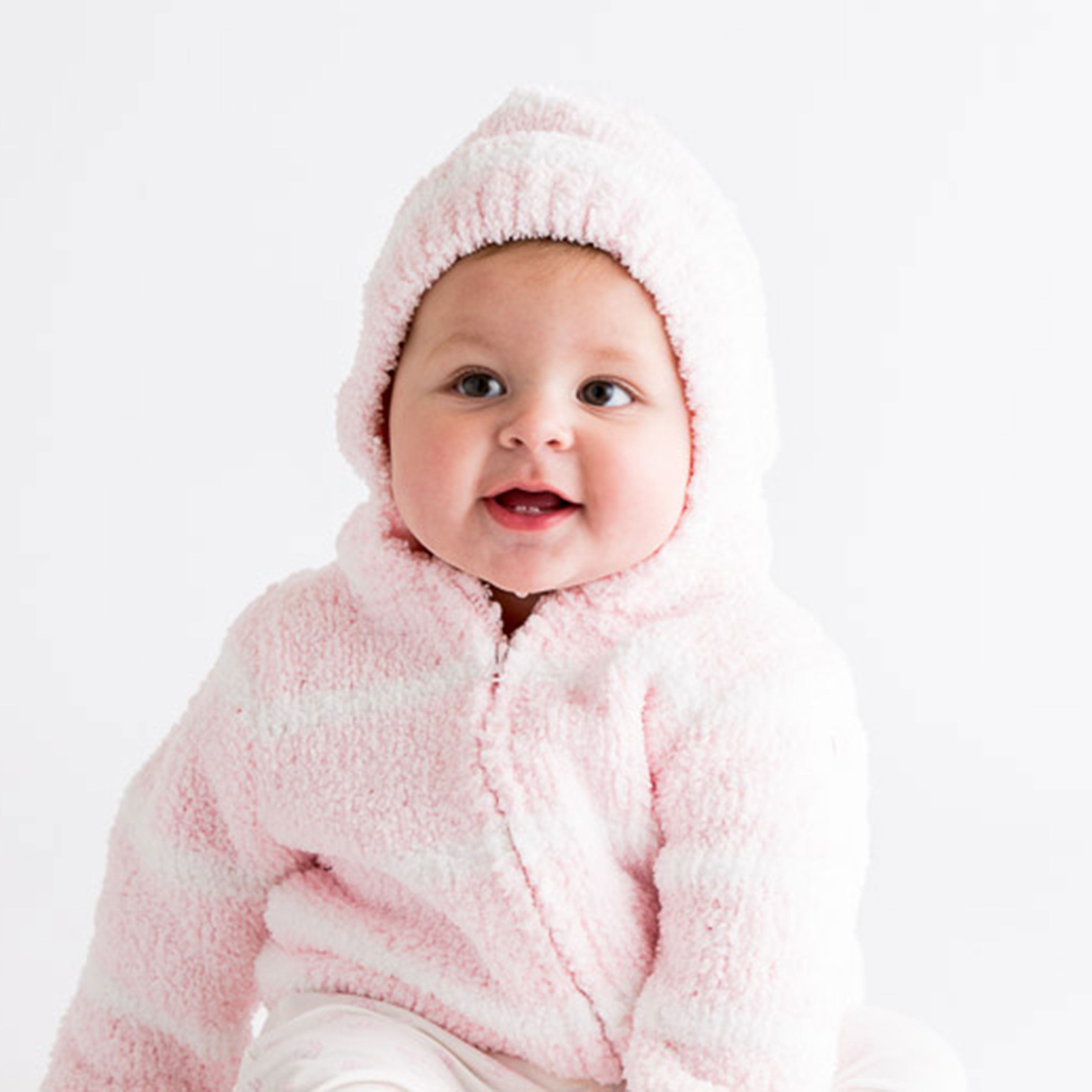 Chenille Hoodie - Pretty Pink & Ivory Stripe