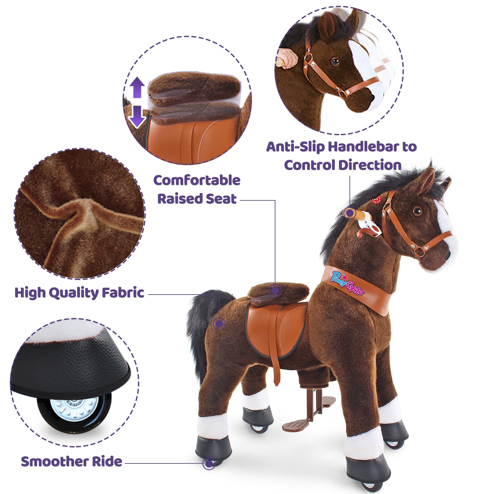 Model U Ride On Horse Toy Age 3-5 Chocolate