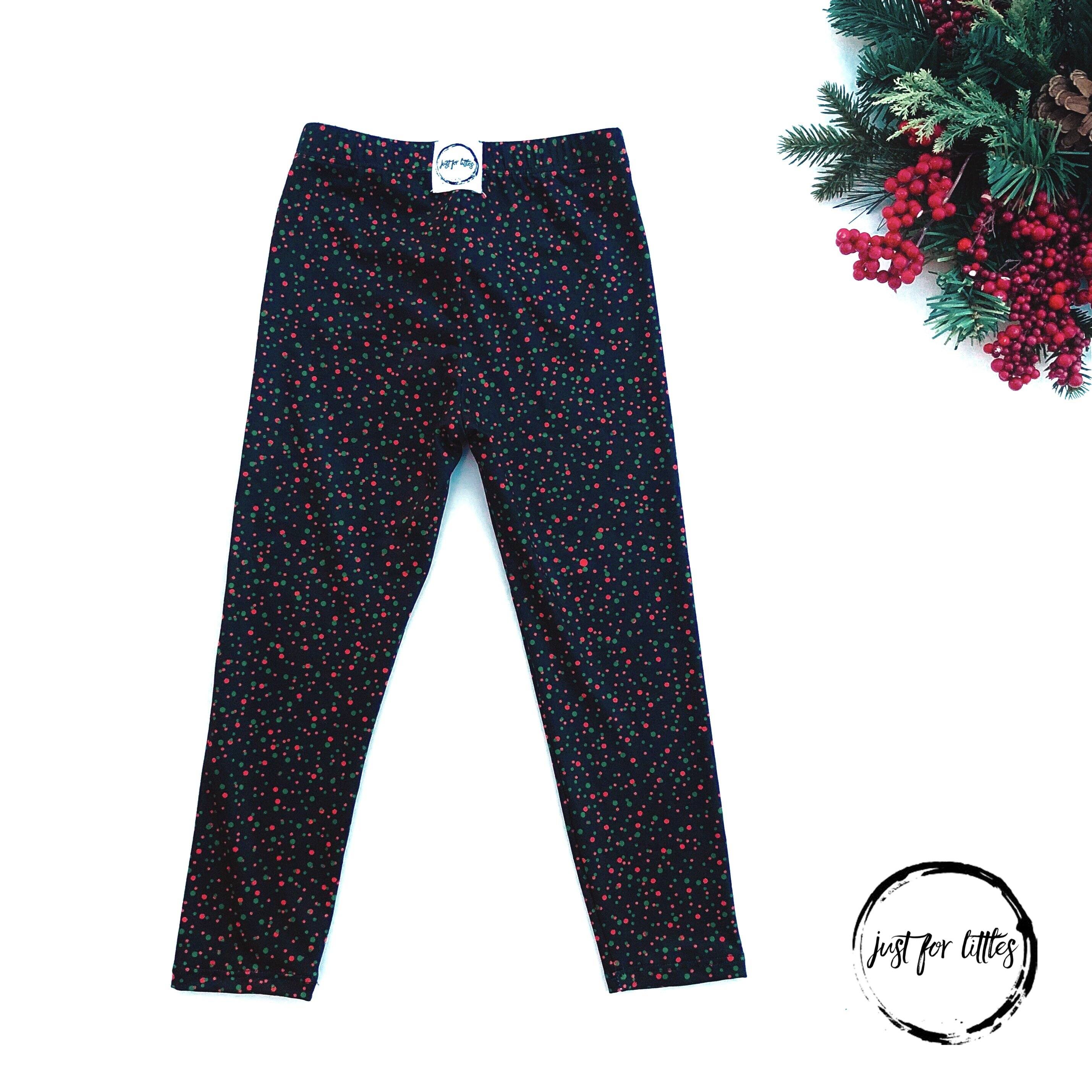 Red And Green Dot Leggings