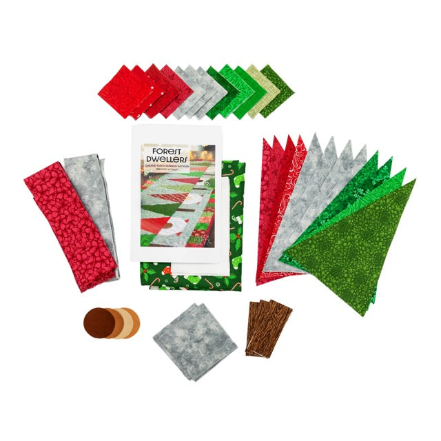 Christmas Gnomes Quilted Table Runner Precut Quilt Kit