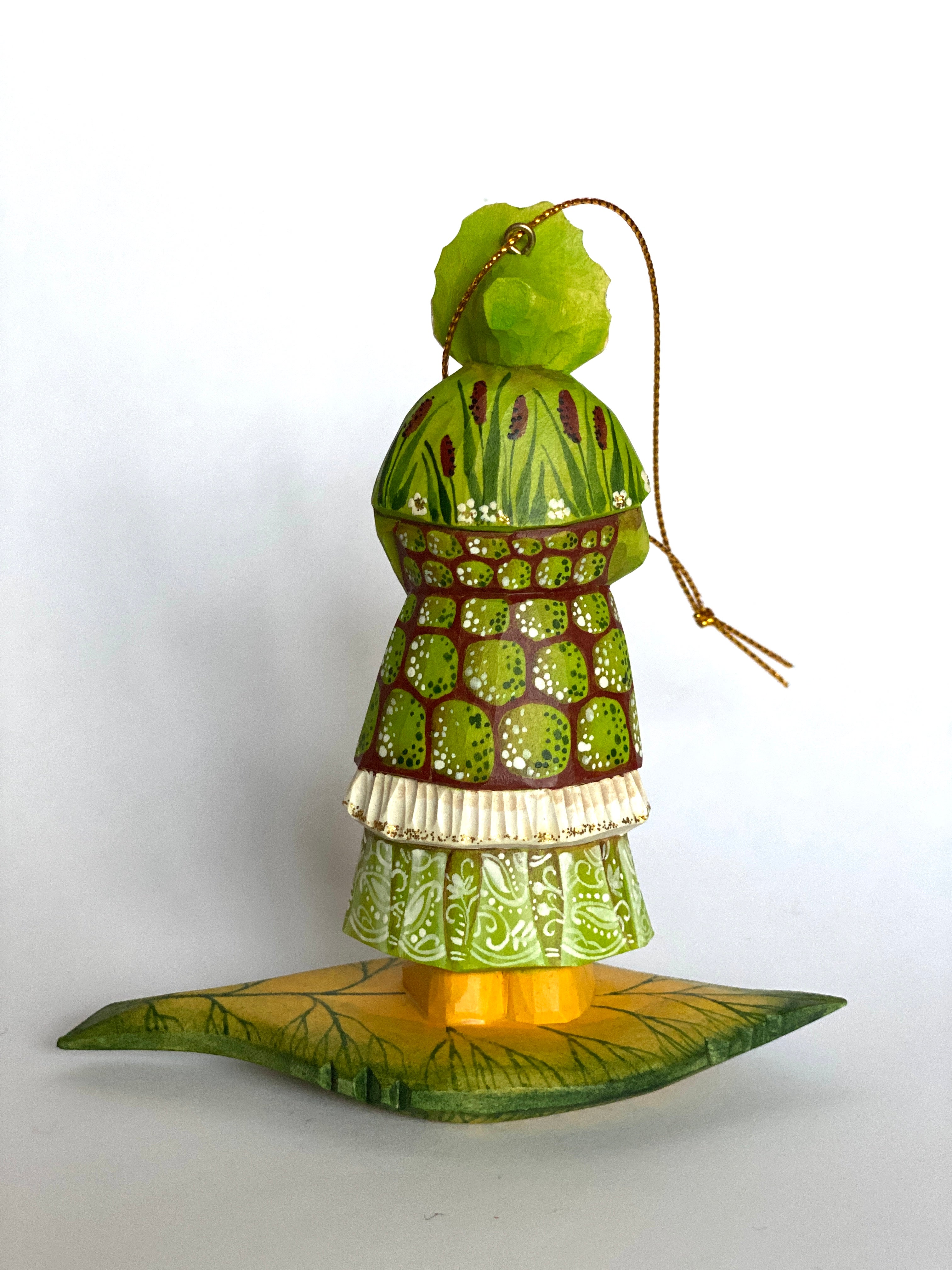 Hand Carved Wooden Christmas Ornament Forest Lady