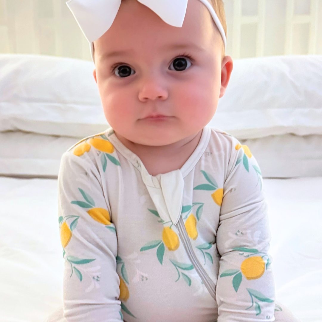 Amalfi Coast Lemon Gray Zippered Romper