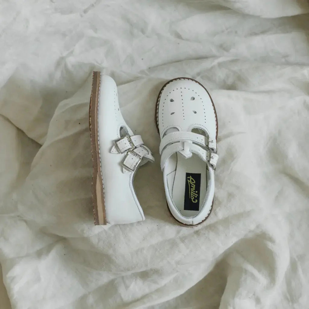 Claire T-strap - White