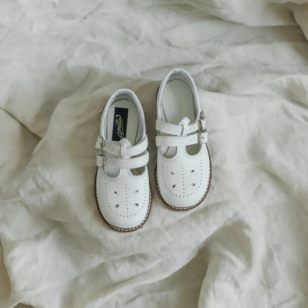 Claire T-strap - White