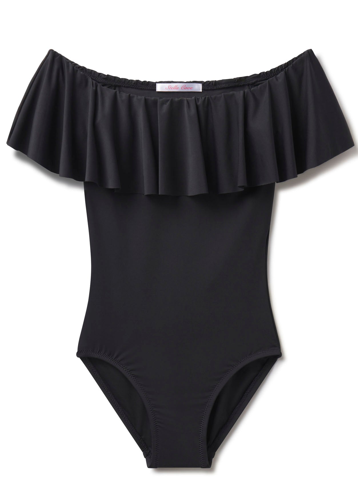 Black Ruffle Swimsuit