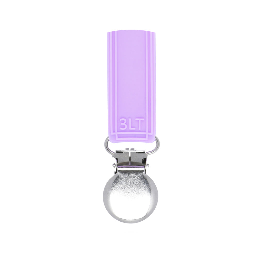 Classic Lavender Purple Silicone One Piece Pacifier Clip