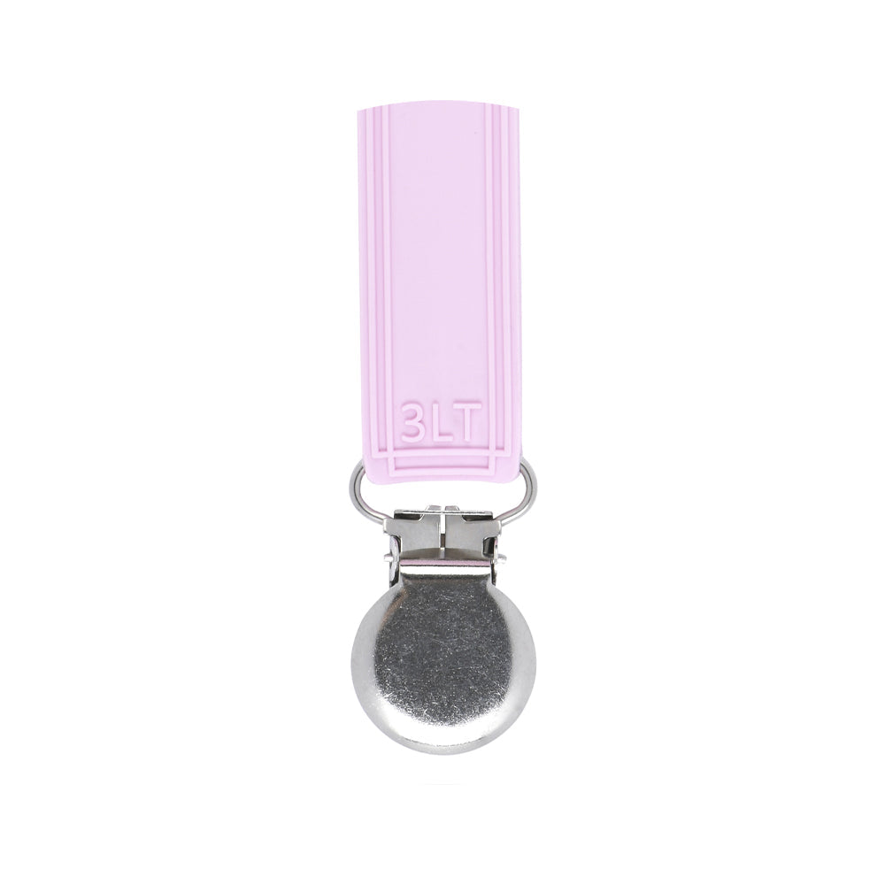 Classic Baby Pink All Silicone Pacifier Clip