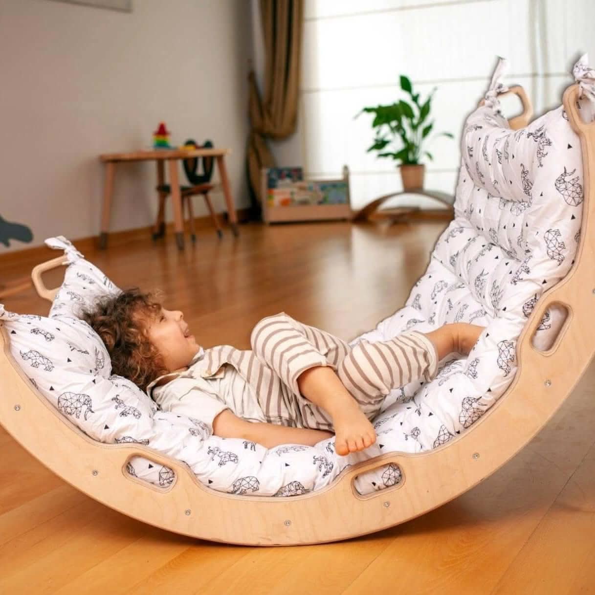 Climbing Arch Rocker With Origami Pillow | Montessori Play Set