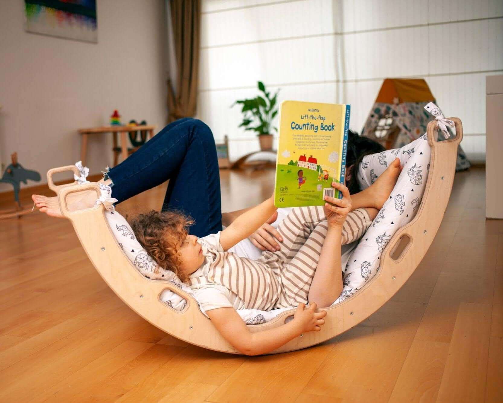 Climbing Arch Rocker With Origami Pillow | Montessori Play Set