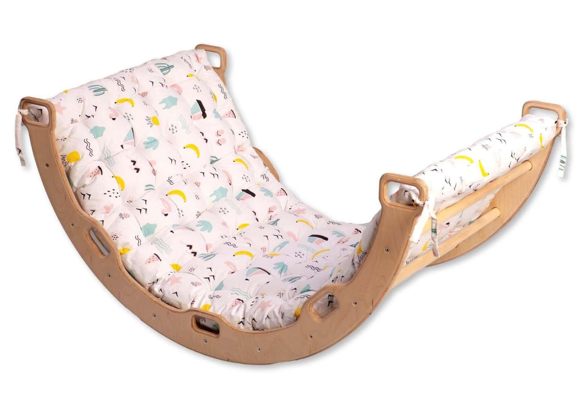 Large Montessori Climbing Arch/rocker With Pillow Set