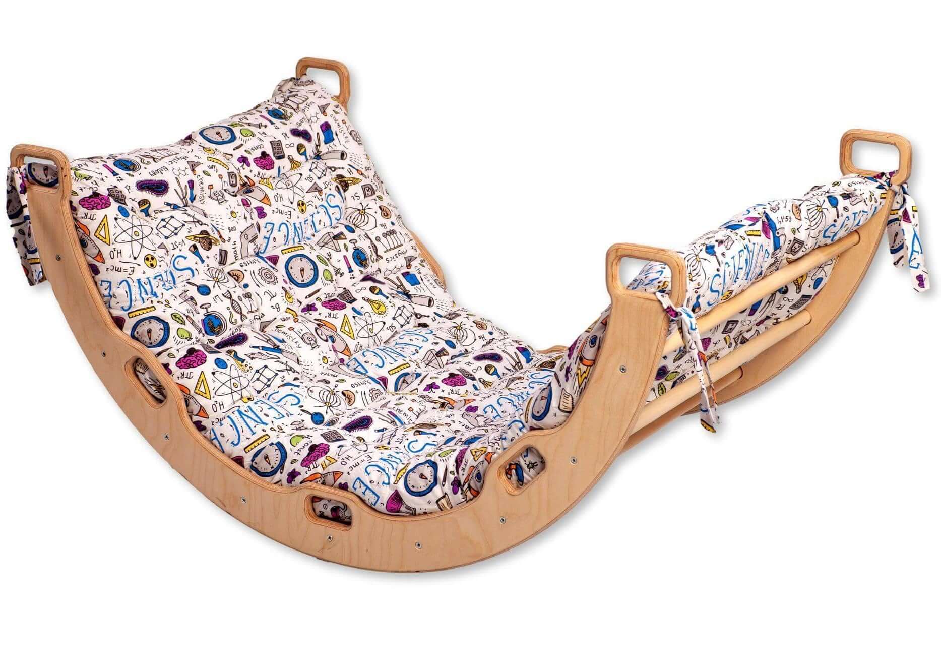 Large Montessori Climbing Arch/rocker With Pillow Set