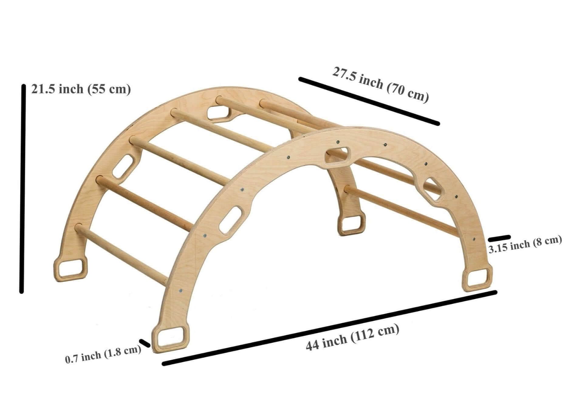 Large Montessori Climbing Arch/rocker With Pillow Set