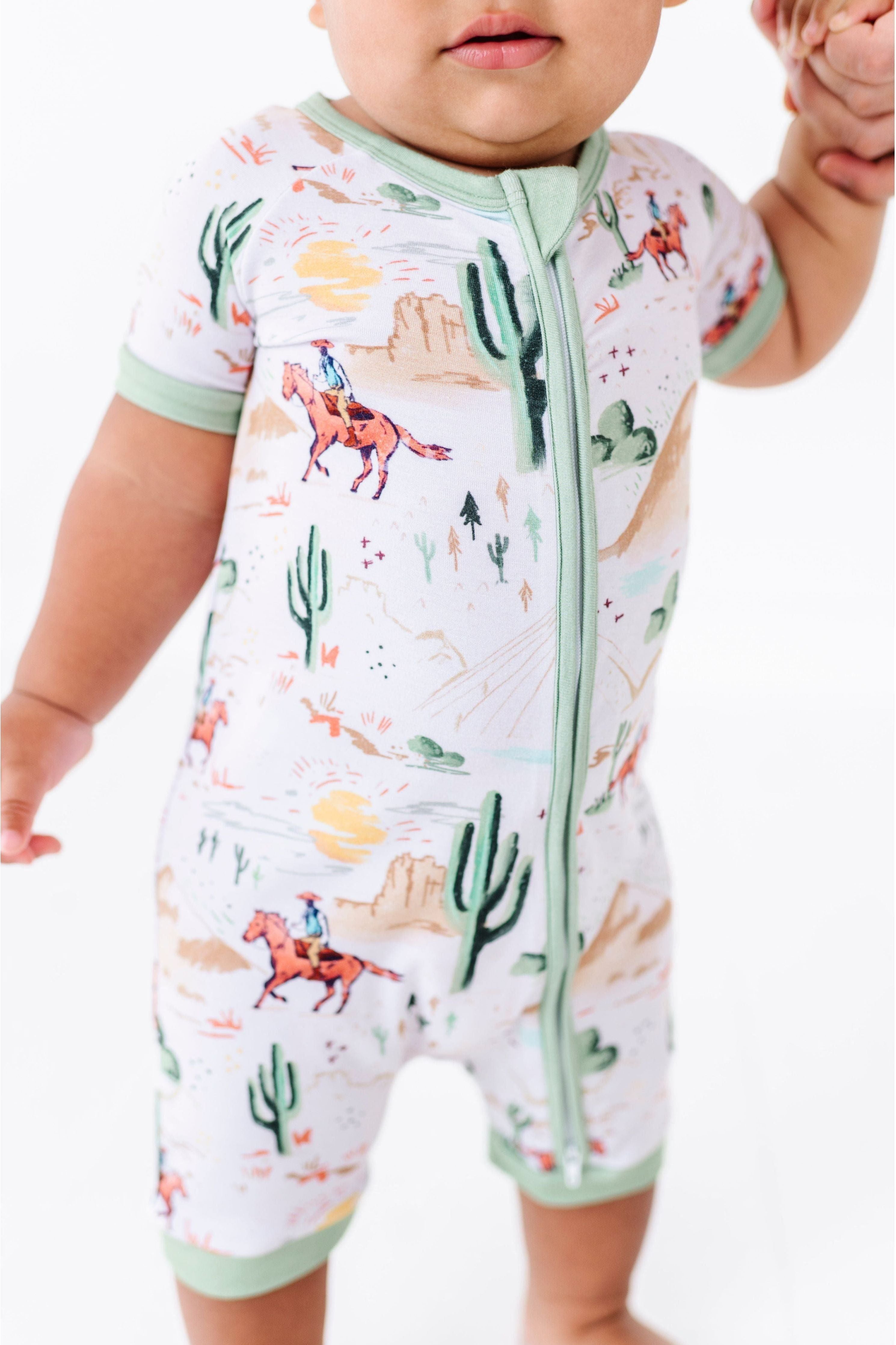 Bamboo Shortie Zip Romper - Billy Western